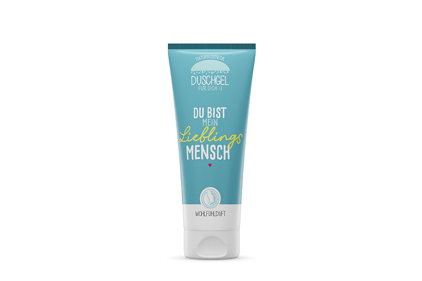 Naturkosmetik Duschgel Du bist mein Lieblingsmensch in Petrol – Geschenk für Dich
