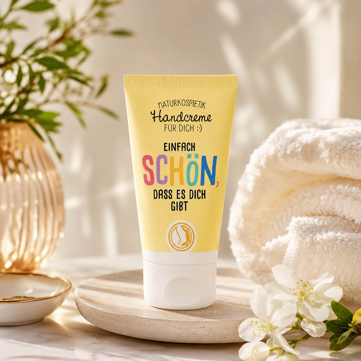 Naturkosmetik Handcreme Einfach schön dass es dich gibt in Gelb – Lifestyle