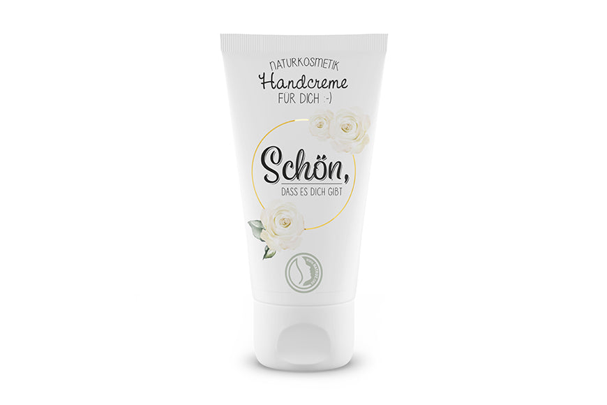 112661 Geschenk fr Dich Naturkosmetik Handcreme Schn, dass es Dich gibt mit Blumen Motiv