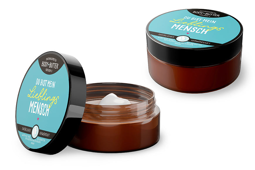 Naturkosmetik Bodybutter „Du bist mein Lieblingsmensch“ Petrol – Geschenk für Dich
