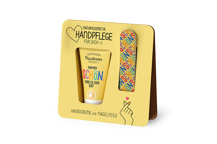 Handpflege-Set Einfach schön, dass es dich gibt in Gelb – Geschenk für Dich
