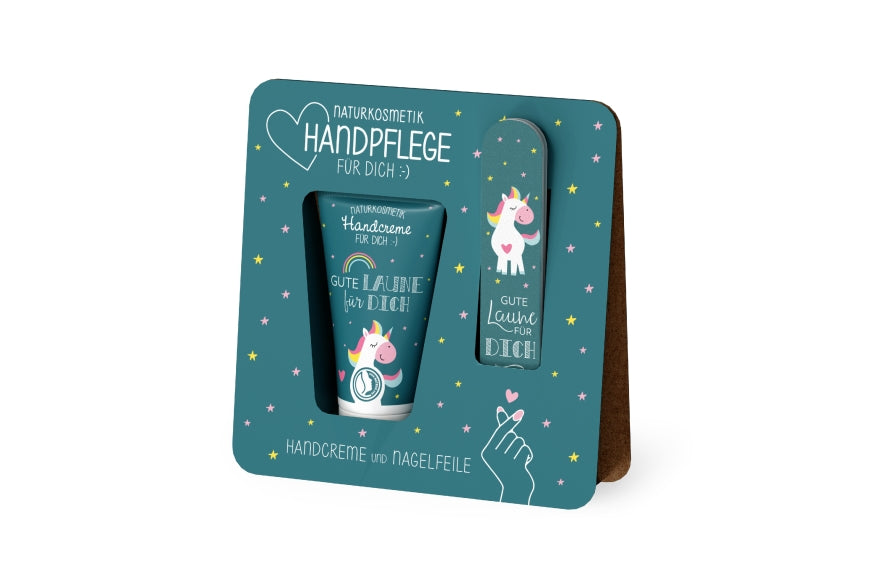 119582 Naturkosmetik Handpflegeset Handcreme mit Nagelfeile Gute Laune fr Dich Einhorn von Geschenk fr Dich