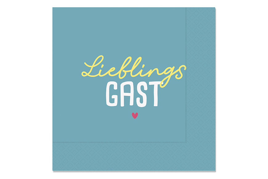 Servietten Lieblingsgast in Petrol – Geschenk für Dich