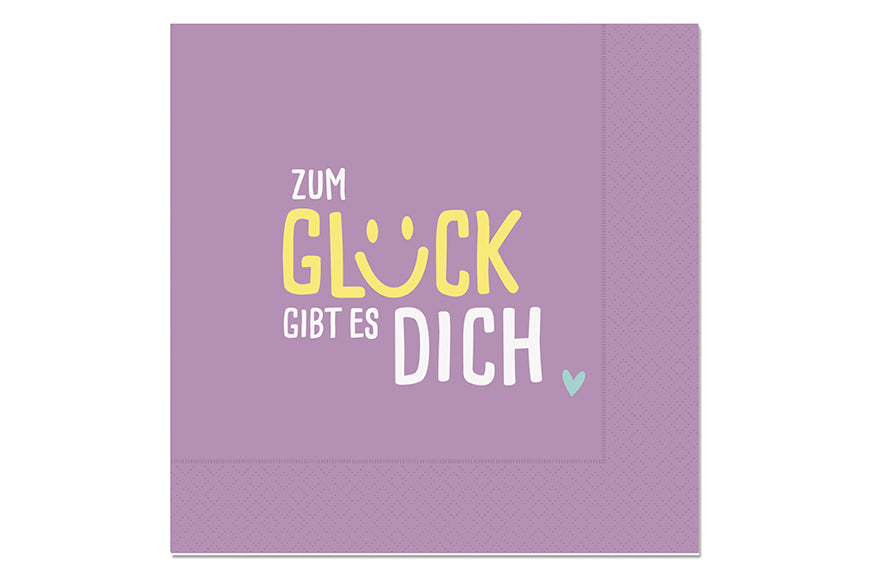 Servietten Zum Glück gibt es Dich in Violett – Geschenk für Dich