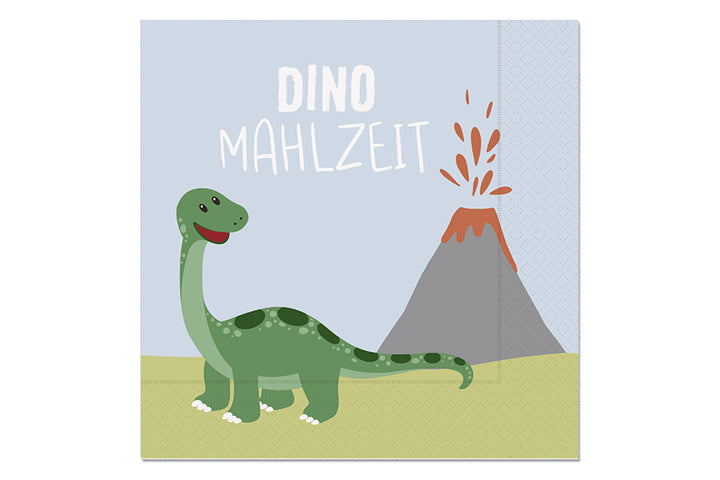 130381 Geschenk für Dich Papier Kinder Servietten mit Aufschrift Dino Mahlzeit