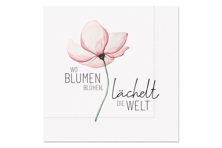 130593 Servietten Wo Blumen blühen, lächelt die Welt von Geschenk für Dich, Serviettentechnik, 4027268337613