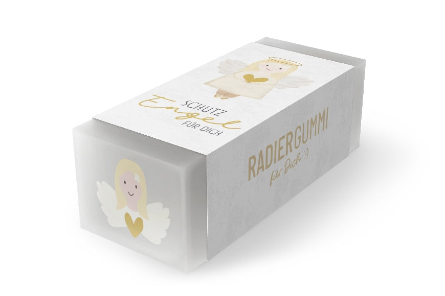Radiergummi „Schutzengel für Dich“ von Geschenk für Dich – liebevoll gestalteter Radierer mit Engel- & Herzmotiv