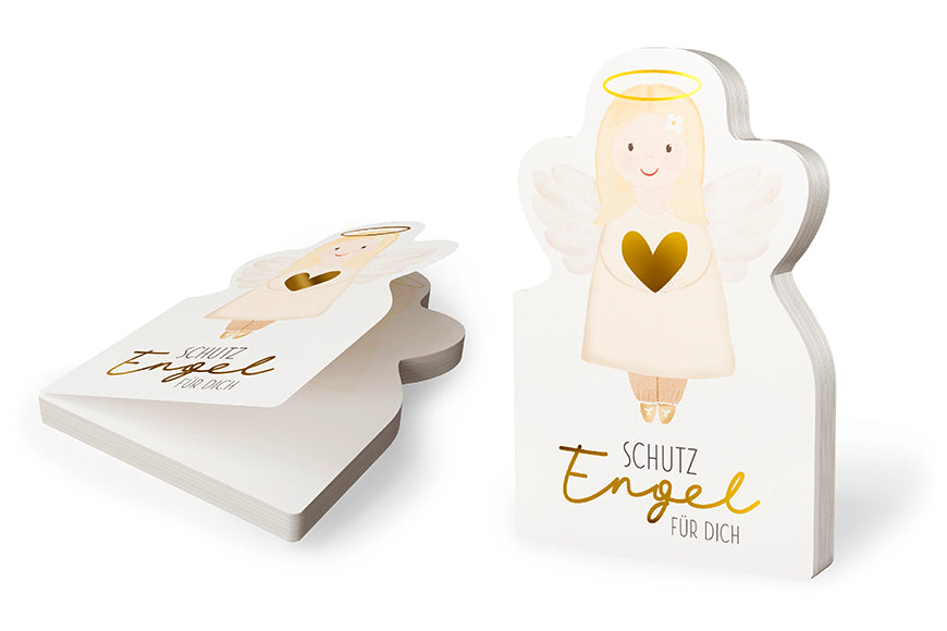 Notizblock „Schutzengel für Dich“ von Geschenk für Dich – liebevoll gestalteter Block mit Engel-mit-Herz-Motiv & 90 bedruckten Seiten