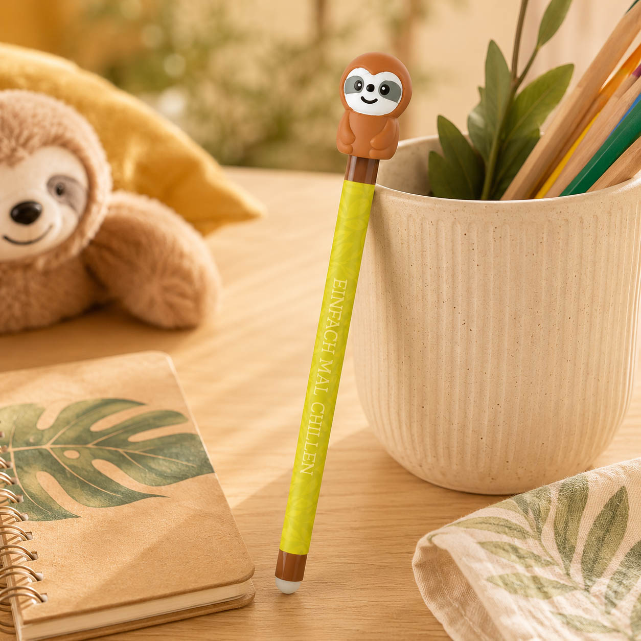 Gelstift Faultier »Einfach mal chillen« – Stimmungsbild