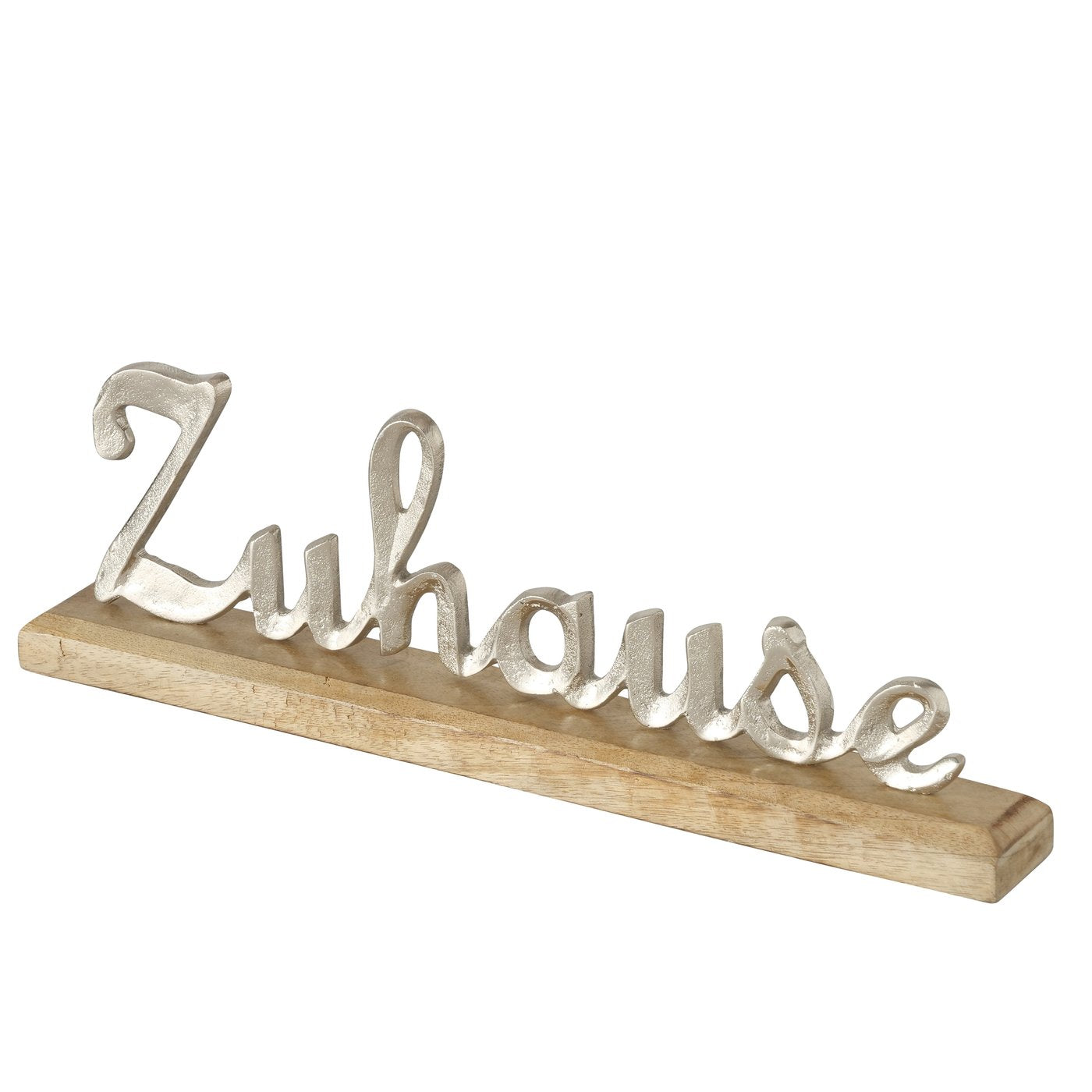 Deko Aufsteller „Zuhause“ Silber/ Holz 41 cm