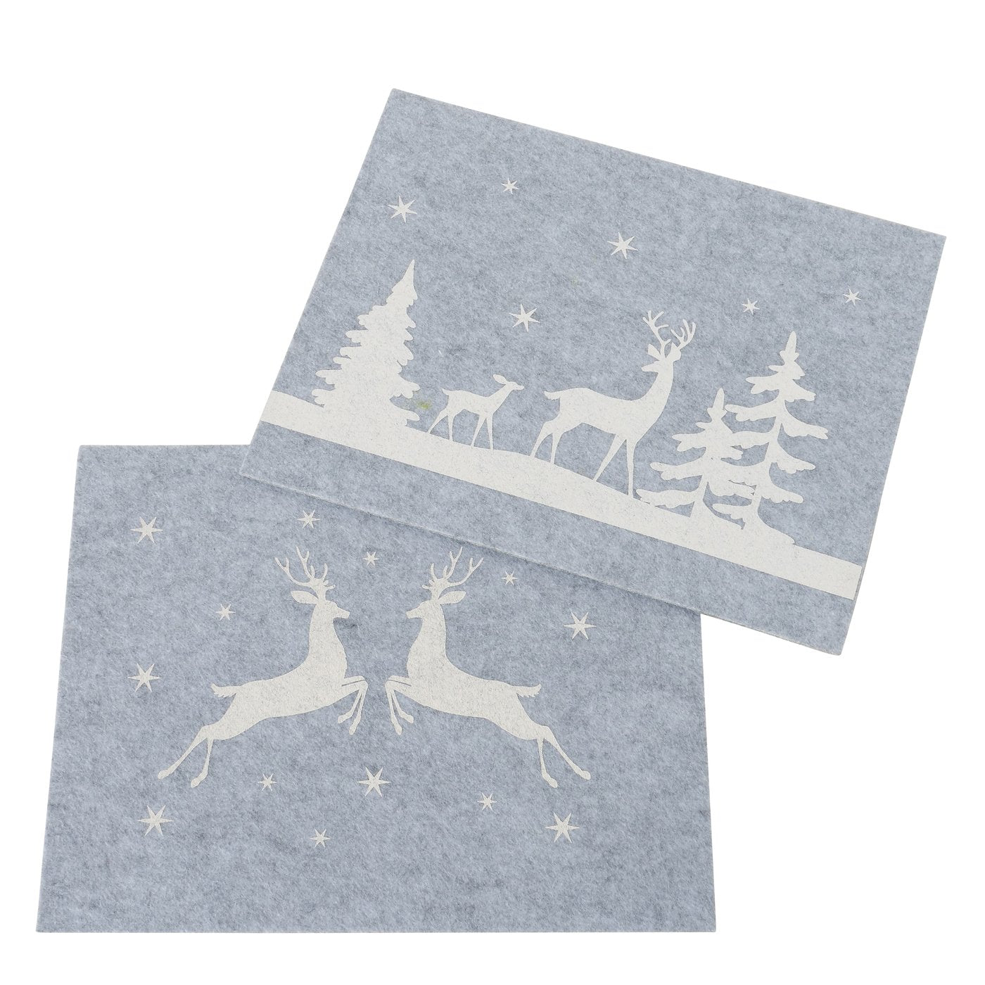 Boltze Filz Tischset grau "Hirsch / Winterlandschaft"