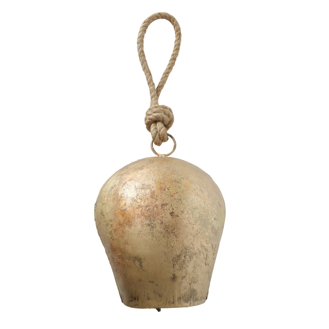 2015558-Boltze Deko Kuh Glocke groß antik gold