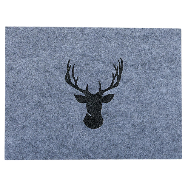 Filz Tischset grau mit Hirsch-Motiv von Boltze