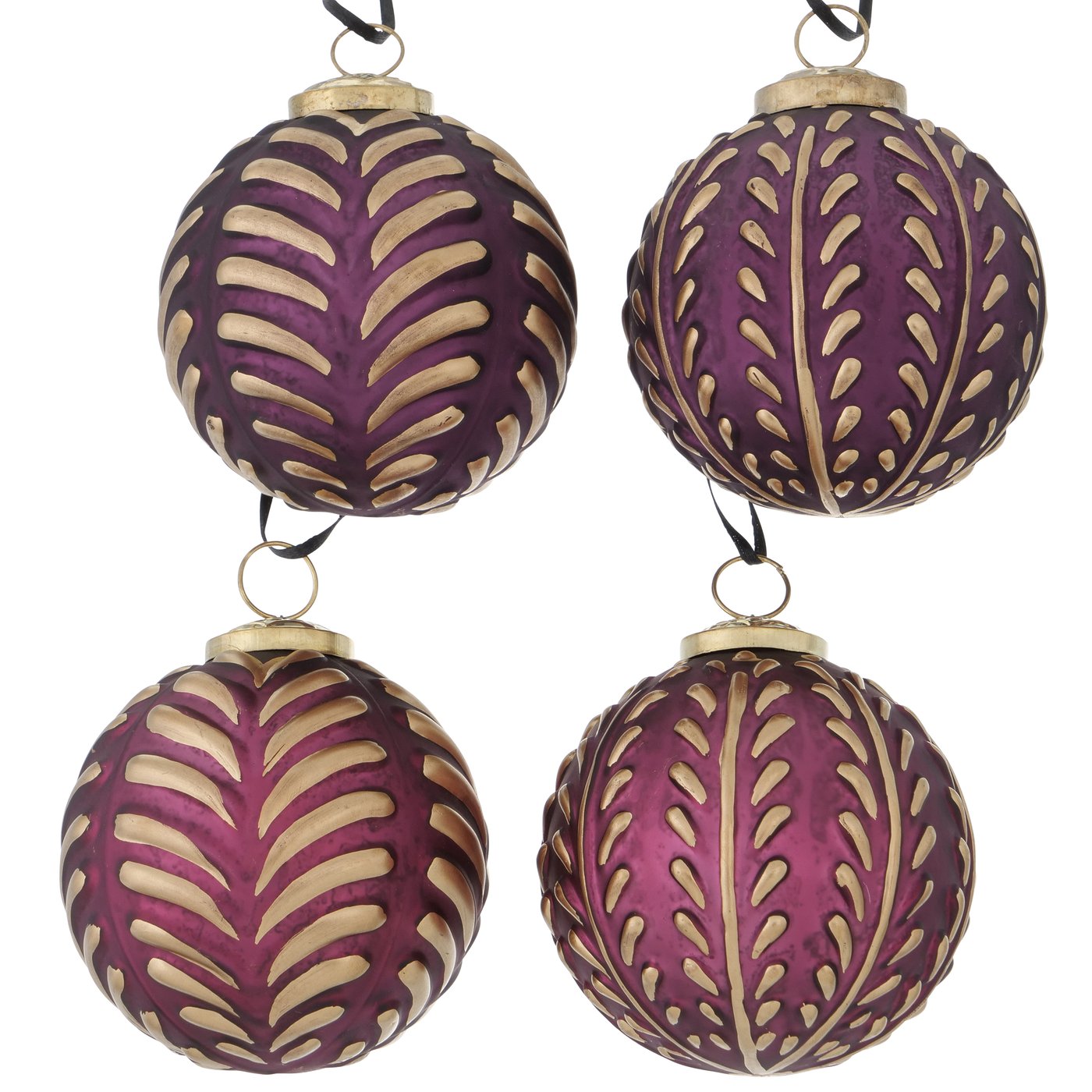 Weihnachtskugeln lila gold Ø 10 cm – Olpar 8er Set