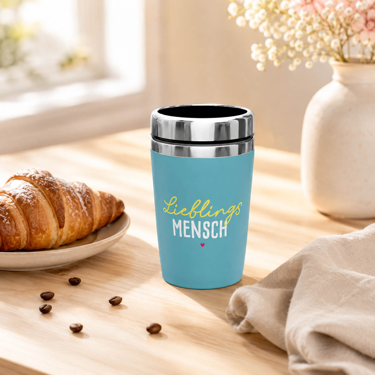 Thermobecher to go Lieblingsmensch in Petrol – Lifestyle