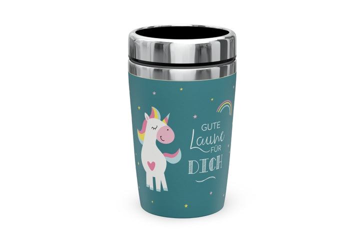388582 Thermobecher to go Einhorn Gute Laune für Dich von Geschenk für Dich, Coffee to go Becher, 4027268335954