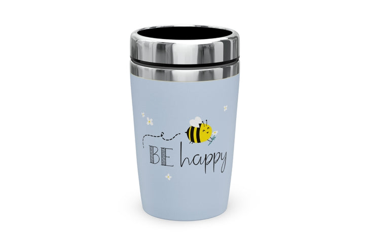 388589, Thermobecher to go Be happy von Geschenk für Dich, Coffee to go Becher mit Biene, 4027268335978