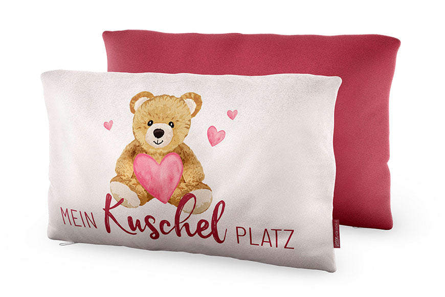 Kissen „Mein Kuschelplatz“ mit Teddy