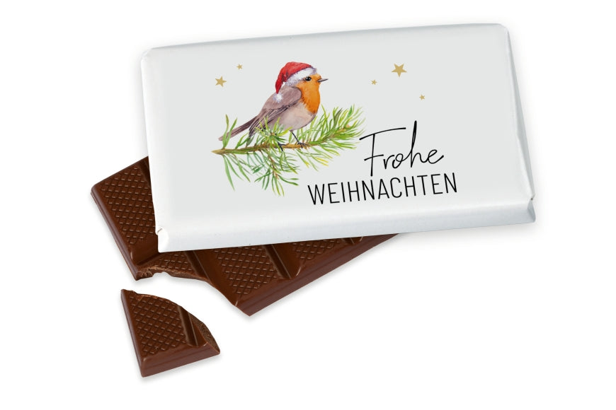 Geschenk für Dich Weihnachtliche Schokolade mit Aufschrift Frohe Weihnachten