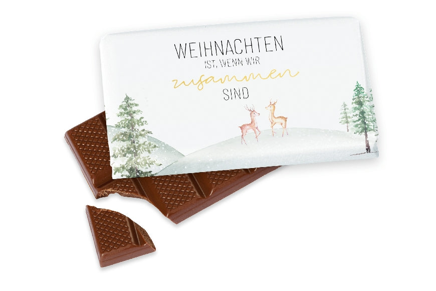 Weihnachtliche Schokolade mit Aufschrift Weihnachten ist, wenn wir zusammen sind von Geschenk für Dich