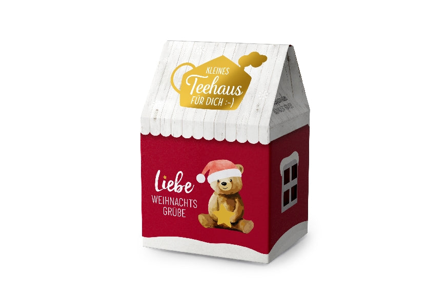 Kleines Teehaus Liebe Weihnachtsgrüße & Weihnachtsbär Motiv von Geschenk für Dich