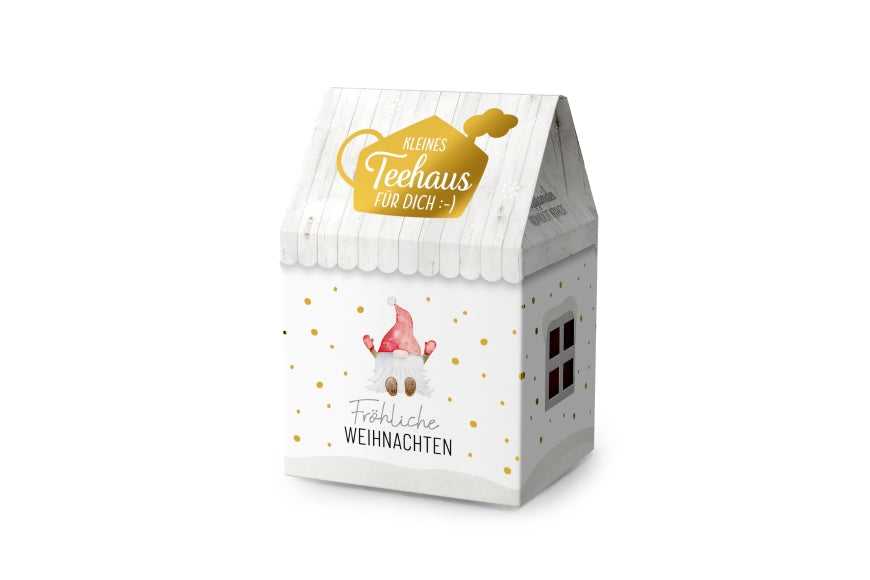 426173 Kleine Teehaus Fröhliche Weihnachten mit Wichtel Motiv aus der Lovely Christmas Serie von Geschenk für Dich