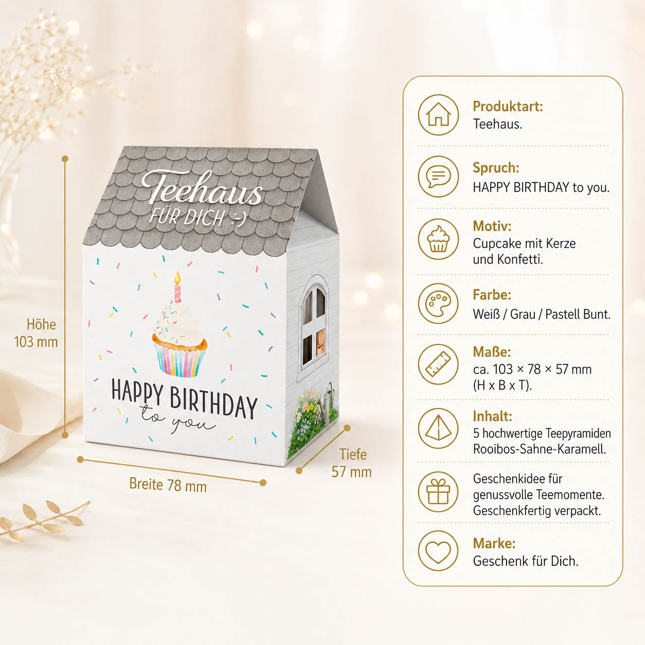 Teehaus für Dich »Happy Birthday to you« – Produkt-Highlights Rooibos-Sahne-Karamell