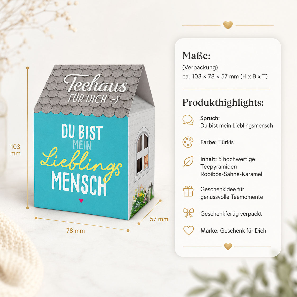 Teehaus für Dich »Du bist mein Lieblingsmensch« Petrol – Highlight