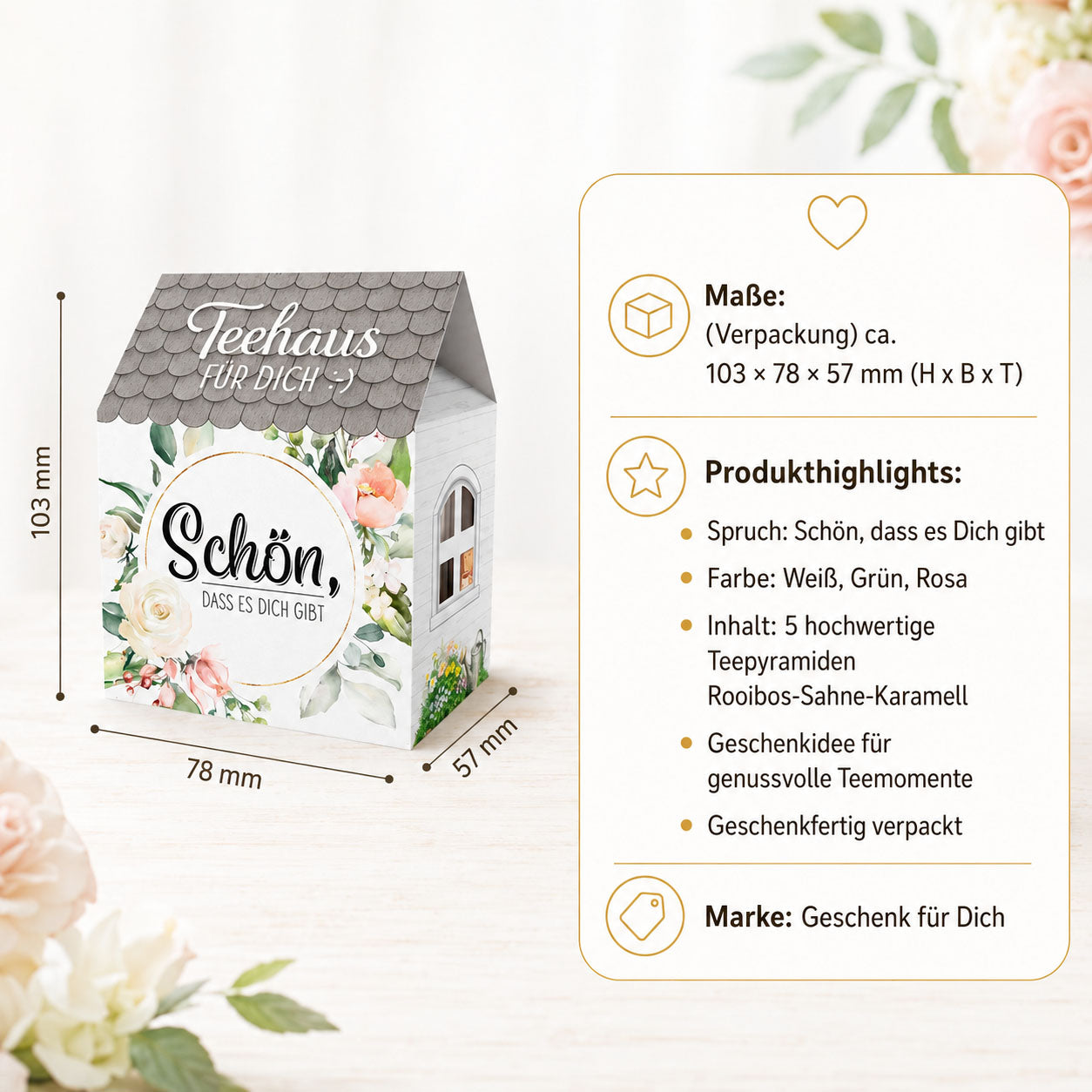 Teehaus für Dich Blumenkranz – Produkt-Highlights Rooibos-Sahne-Karamell