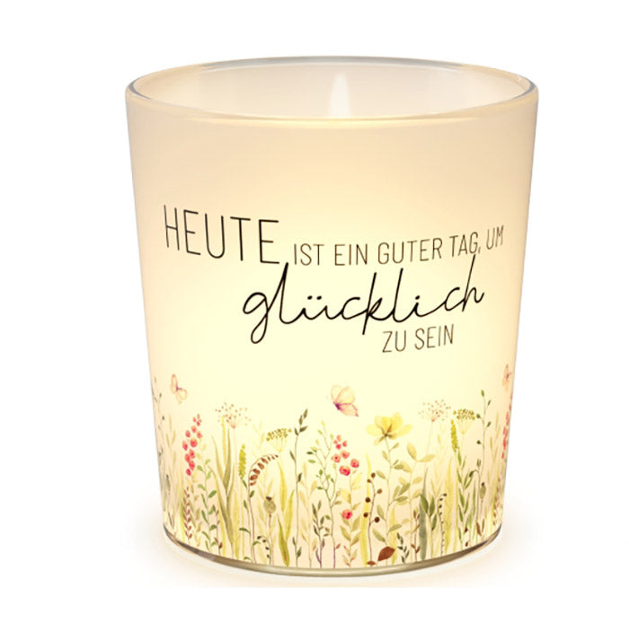 640592 Windlicht mit Spruch Heute ist ein guter Tag, um glücklich zu sein von Geschenk für Dich, 4027268335244