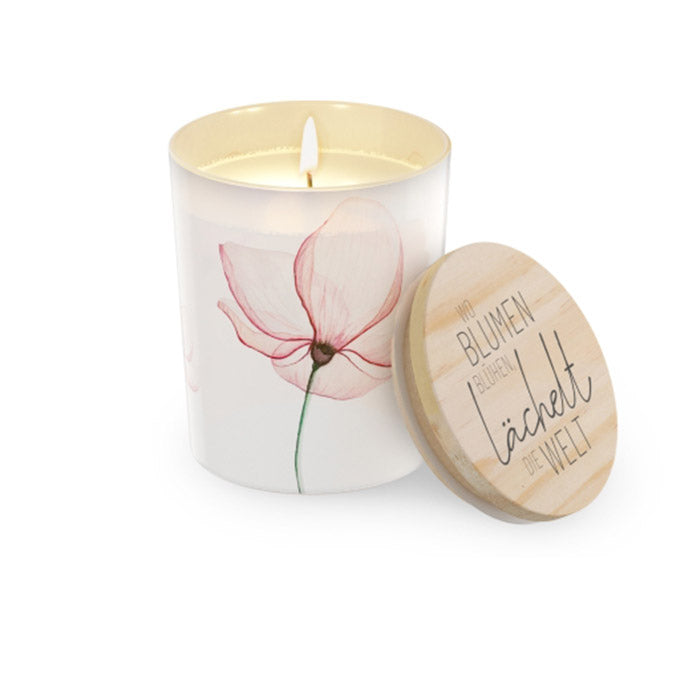 651593 Duftkerze Wo Blumen blühen, lächelt die Welt von Geschenk für Dich, 4027268334025