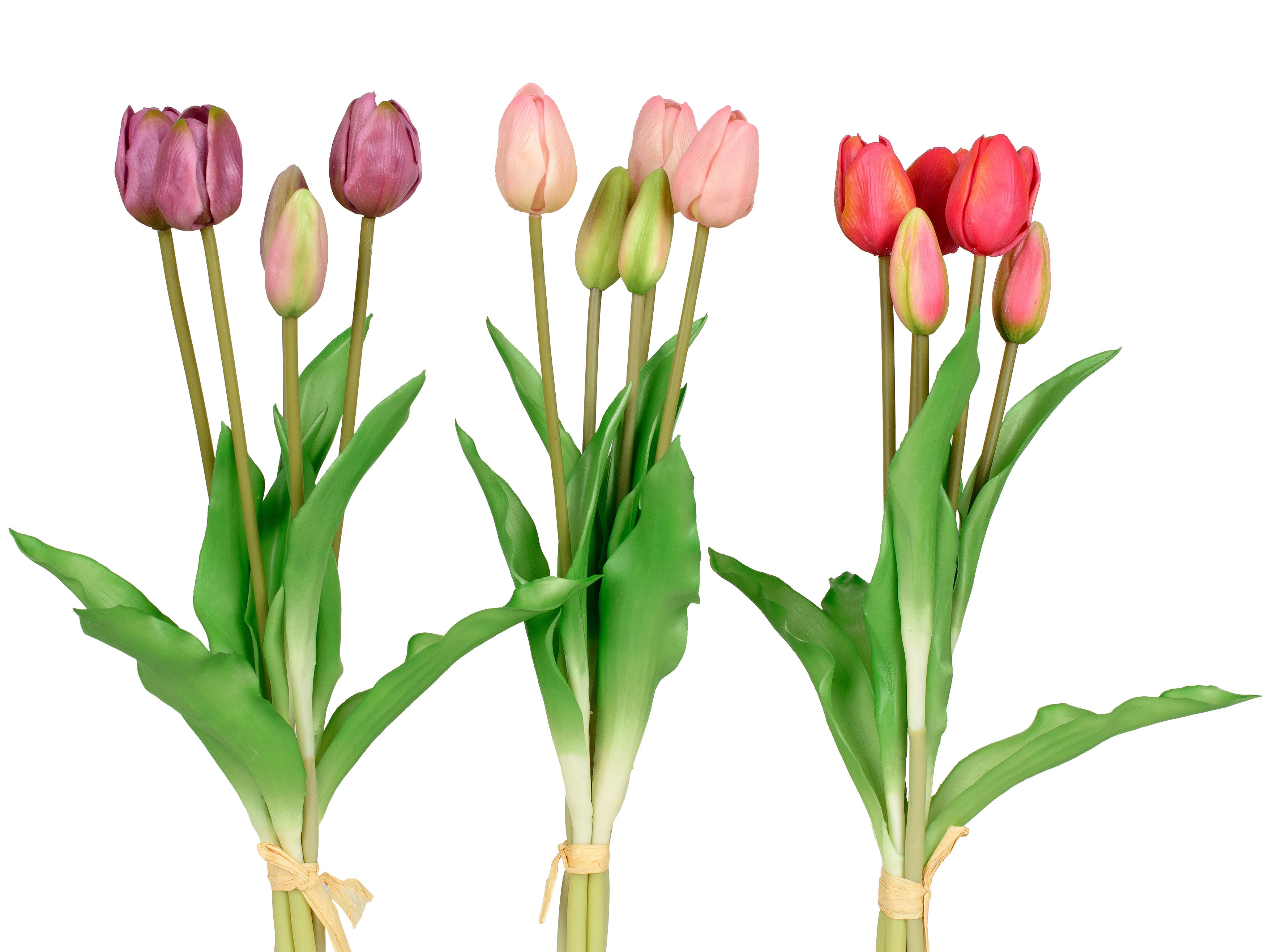 tulpen künstlich real touch Tulpenstrauß 36 cm 5 Blüten Real Touch