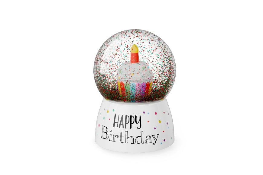 700224, Glitzerkugel Happy Birthday von Geschenk für Dich, Schneekugel, Schüttelkugel, 4027268339938