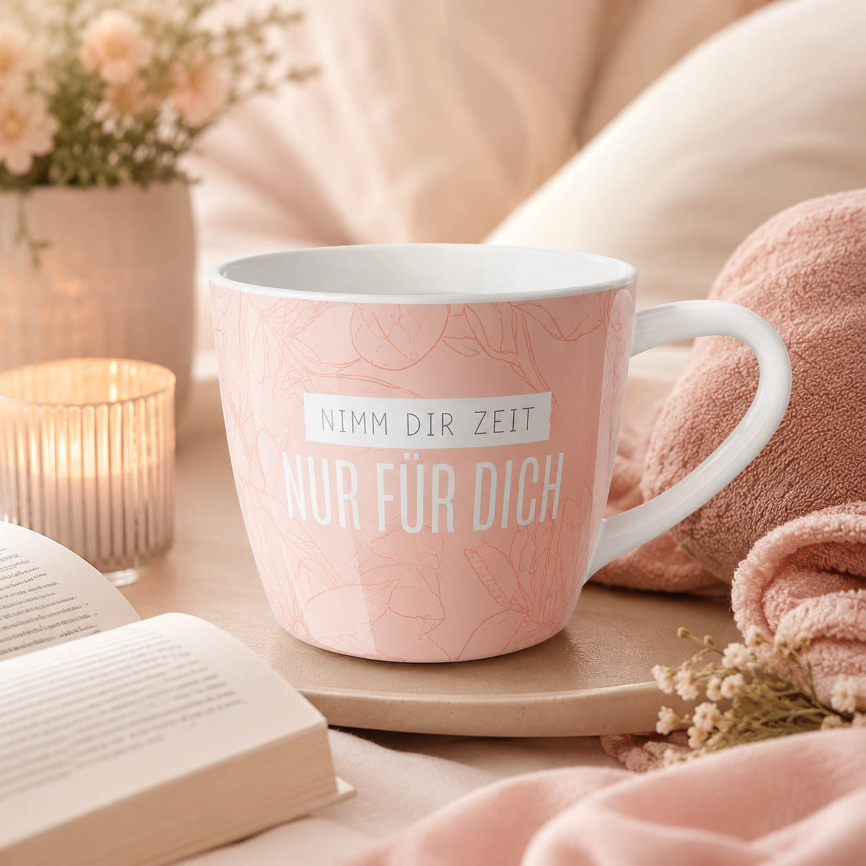 Maxi Becher „Nimm Dir Zeit für Dich" Relax – große Tasse im Alltag