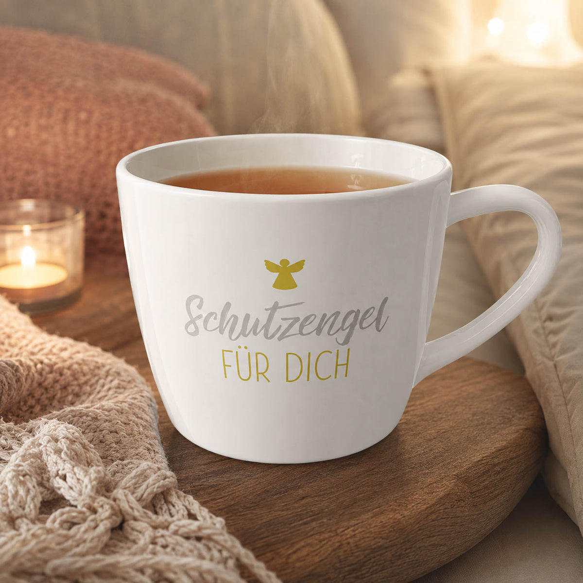 Maxi Becher „Schutzengel für Dich" – große Tasse mit Schutzengel-Motiv im Alltag