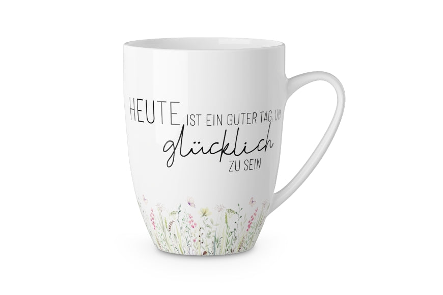 Blumen Tasse „Heute ist ein guter Tag“ – Becher 250 ml – Malou Home Design®
