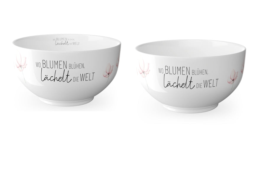 955593 Schälchen “Wo Blumen blühen, lächelt die Welt” von Geschenk für Dich, 4027268335312