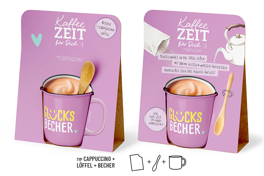 Kaffeezeit für Dich „Glücksbecher“ Violett – Produktdetails