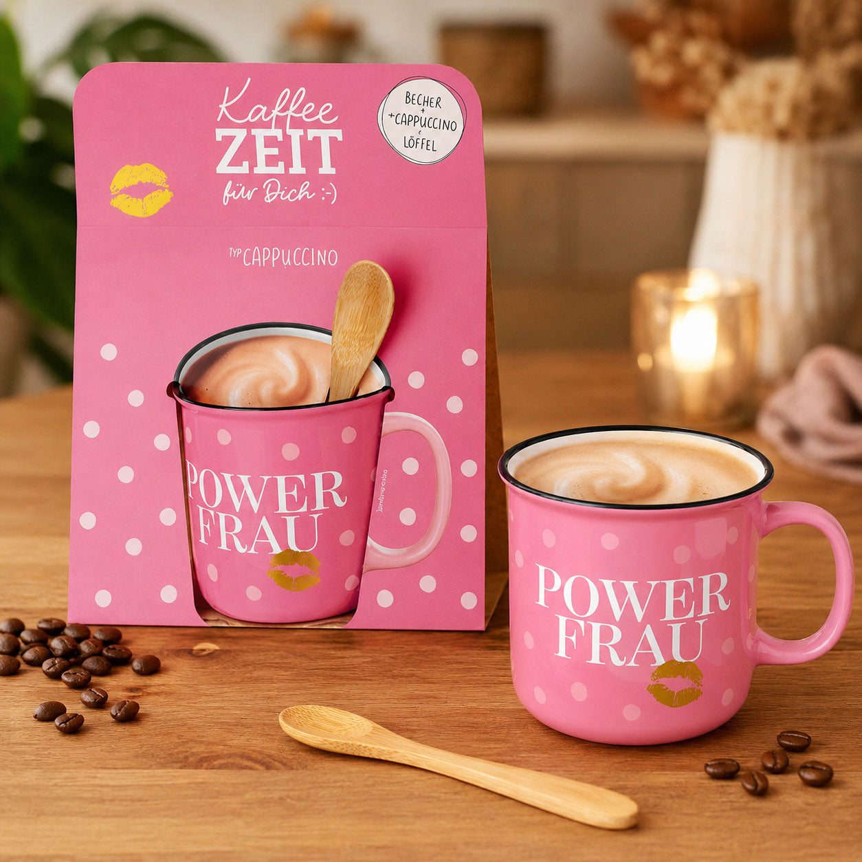 Kaffeezeit für Dich Power Frau – Geschenkset (Moodbild)