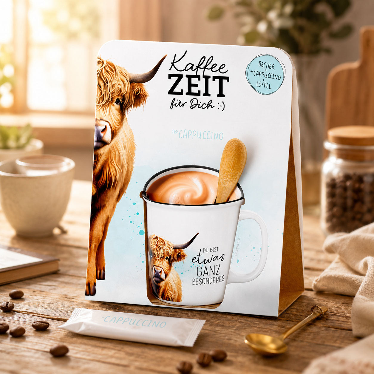 Kaffeezeit für Dich Hochland Rind – Geschenkset (Moodbild)