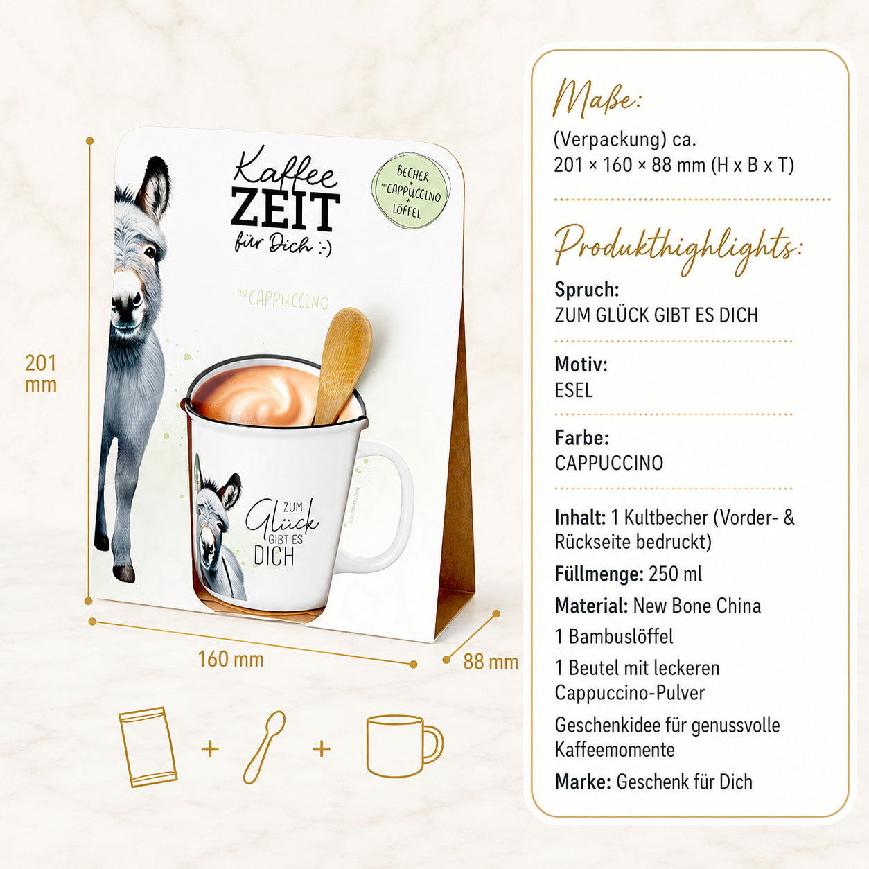 Kaffeezeit für Dich Esel – Produkthighlights (Highlight)