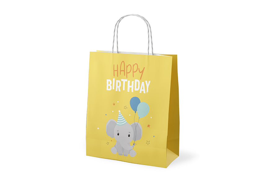 991384 Geschenk für Dich Kinder Geschenktüte mit Aufschrift Happy Birthday, Elefant