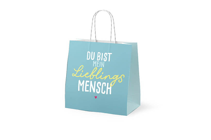 Mini Geschenktüte „Du bist mein Lieblingsmensch“ Petrol – Geschenk für Dich