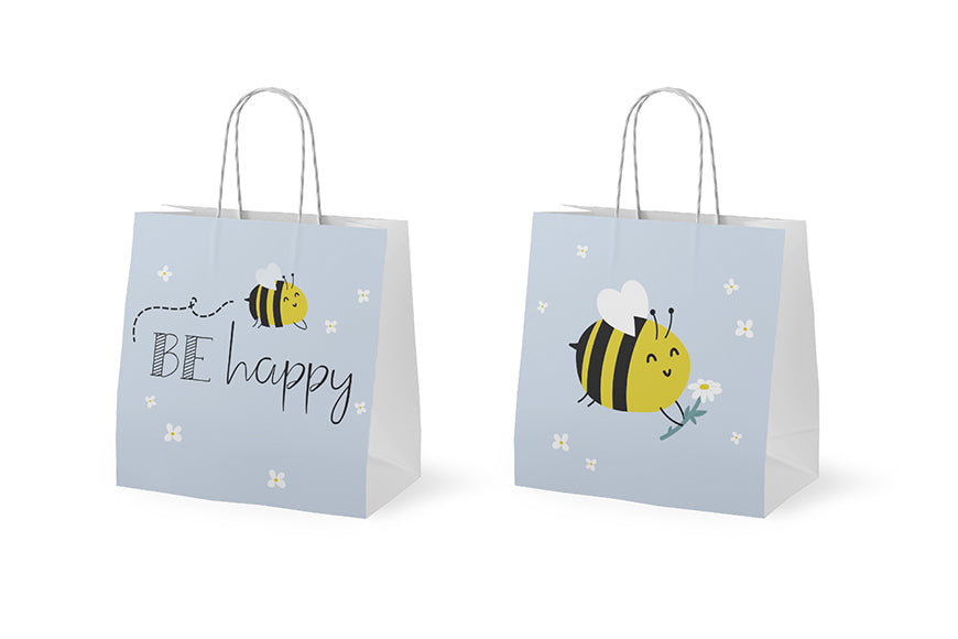 992589 Geschenk für Dich Mini Geschenktüte mit Aufschrift Be Happy Motiv Biene