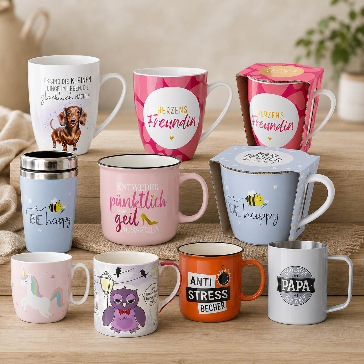 Entdecke schöne Tassen & Becher mit liebevollen Sprüchen & Motiven