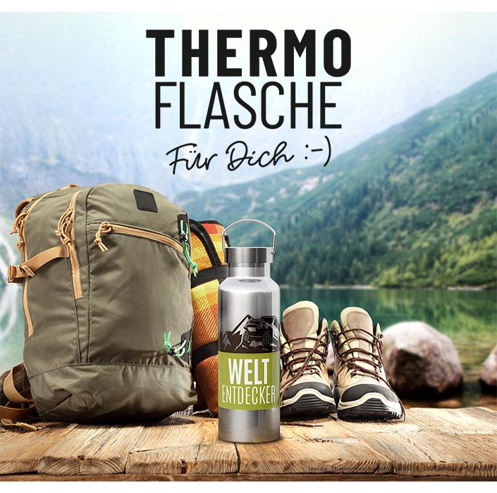 Edelstahl Thermoflasche von Geschnek für Dich