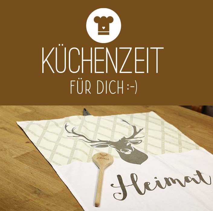 Küchenzeit Geschenkset Geschirrtuch Kochlöffel von Geschenk für Dich