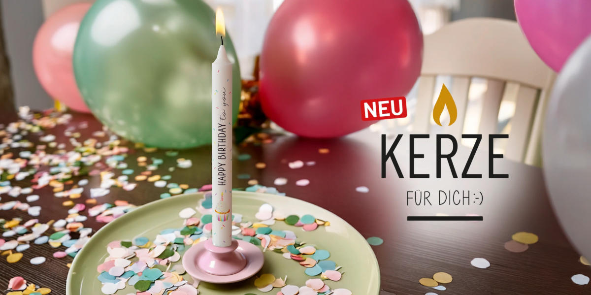 Geschenk für Dich Stabkerzen mit verschiedenen Motiven und Aufschriften