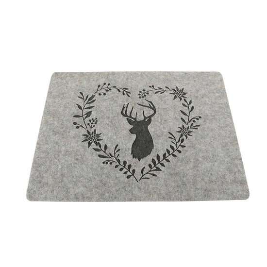 Filz Tischset Hirsch / Hirschkopf im Herz