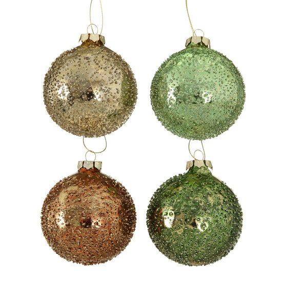Weihnachtskugeln grün gold kupfer 12er Ø 8 cm